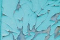Background consisting of old blue green door with peeling paint Royalty Free Stock Photo