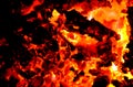 A background consisting of various incandescent and burning materials.