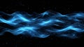 The background consists of a glossy blue abstract line pattern on a dark blue background with bright circular patterns
