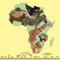 Background with continent of Africa