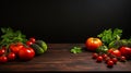 The background of cooking. On a black wooden background. Top view