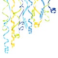 Background Corner Colorful Streamers Blue Green Yellow Royalty Free Stock Photo