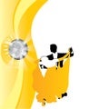 Background couple dancing in yellow Royalty Free Stock Photo
