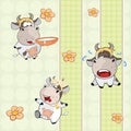 A background with cows seamless pattern