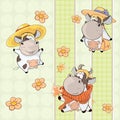 A background with cows seamless pattern