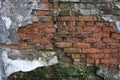 Background of crack brick wall texture .