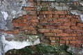 Background of crack brick wall texture . Royalty Free Stock Photo