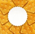 Background of crackers with round card for text