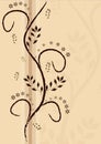 Background cream with brown ornament