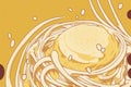 Background of creamy, cheese topped spaghetti noodle