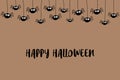 Background with creepy spiders. Halloween greeting card. Vector Royalty Free Stock Photo