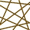 Background crime scene, caution tape, police line and hazard tapes are crossed, all sealed, do not pass, do not cross Royalty Free Stock Photo