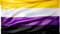 Yellow white purple black flag non-binary symbol banner