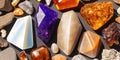 Background of crystals and gemstones