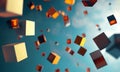background with cubes. Abstract design. Background Abstract cubes suspend