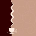 Background with a cup and steam