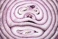 Background of cut red onion, close up Royalty Free Stock Photo