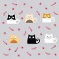 Set of cute cats