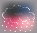Background with cute hand drawn cloud in the sky and rain of little hearts, vector illustration Royalty Free Stock Photo