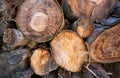 Background of cutted logs. Firewood stack natural background