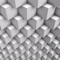 White cubes in perspective with shadows 1 Royalty Free Stock Photo