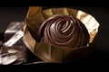 background dark chocolate tasty sweet candy box dessert cocoa food snack. Generative AI.