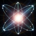 The background is dark enhancing the luminescence of the atom s structure Royalty Free Stock Photo