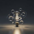 Background is dark enhancing the luminous effect and the bulb s Royalty Free Stock Photo
