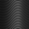 Background of dark, metallic, shiny, wavy bands. Modern 3d style. Wallpaper for the website