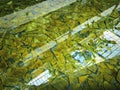 Background of Decorative Stone Plates in the Pond with Water Reflection Royalty Free Stock Photo