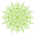 Background delicate light green spring circular mandala illustration