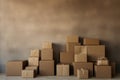 Background delivery pack cardboard carton moving package boxes room object stack pile background shipping Royalty Free Stock Photo