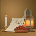 Ramadan background with the theme of `light in the dark` vector design illustration Royalty Free Stock Photo