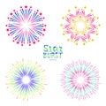 Background design with abstract fireworks and salute.