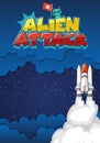 Background design with alien attack in the space theme Royalty Free Stock Photo