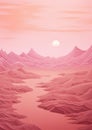 Background design art sky view mountain sunset landscape nature sun illustration land Royalty Free Stock Photo