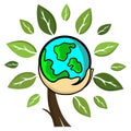 a logo with the theme of protecting the earth or earth day logo