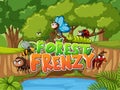 Background design with name forest frenzy and many bugs in forest Royalty Free Stock Photo