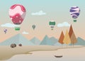 Background design with the nature and parachute, Desktop wallpaper vector. Royalty Free Stock Photo