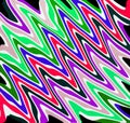 Bright colourful diaonal zigzag lines.