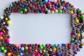 Background from different colored beads with numbers and symbols Royalty Free Stock Photo