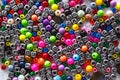 Background from different colored beads with numbers and symbols Royalty Free Stock Photo