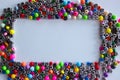 Background from different colored beads with numbers and symbols Royalty Free Stock Photo