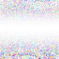 Background of different colored dots of different sizes located in different density on white. Royalty Free Stock Photo