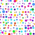 The background of different colored dots of variable sizes, located of different density on white. Royalty Free Stock Photo