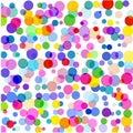 The background of different colored dots of variable sizes, located of different density on white. Royalty Free Stock Photo