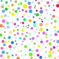 The background of different colored dots of variable sizes, located of different density on white. Royalty Free Stock Photo