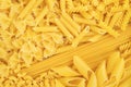Background of different pasta types. Italian food Royalty Free Stock Photo
