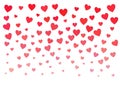 Background with different size hearts. Valentines day vector.