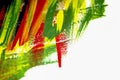 Background from different strokes of red, yellow, green and blue paint Royalty Free Stock Photo